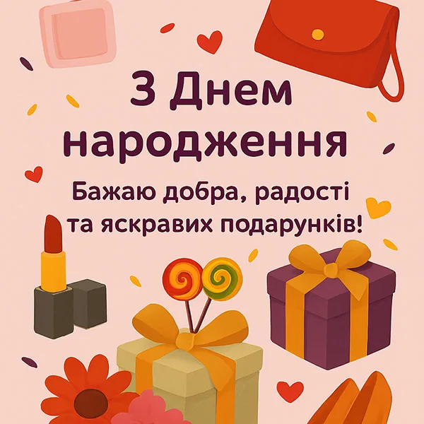 Ніжна картинка-привітання з Днем Народження знайомій (№35)